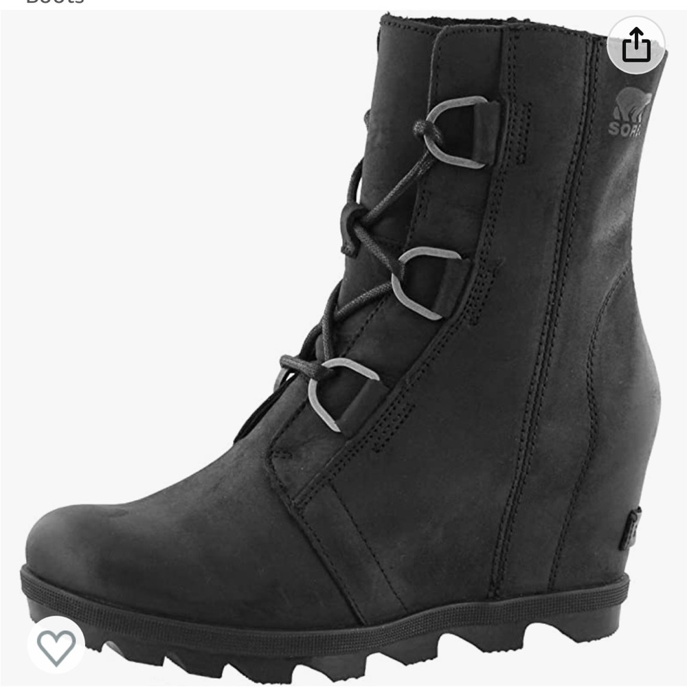 Excellent Condition Sorel Joan Wedge II Nubuck Wedge Heel Ankle Bootie